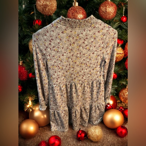 MWOT Copper Key Girls Dress Brown with flowers medium - Picture 2 of 2